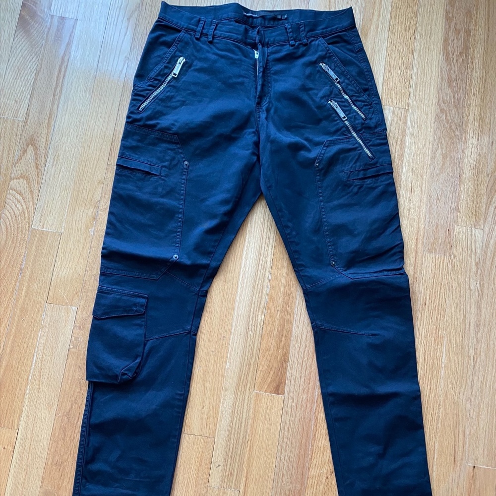 GAETANO NAVARRA BIKER STYLE ZIPPER PANTS ITA 30-32